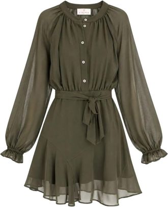 Marella Emmsenape Jurk - Dames - Korte kleedjes - Groen - 2XS - Polyester - Kleedjes