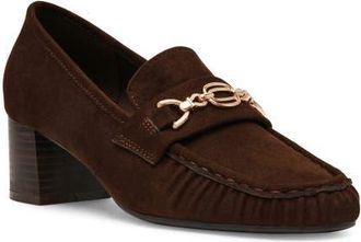 Anne Klein Akkarin Faux Leather Loafer Pump in Brown Microsuede at Nordstrom, Size 7.5