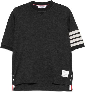 Thom Browne T-shirt con dettaglio 4 a righe - Grigio