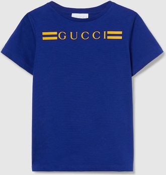 Gucci Kids - Cotton T-shirt With Print, Size 10 years, Blue, Ready-to-wear