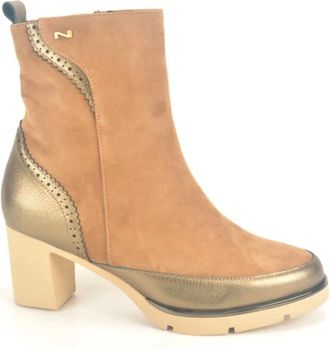 Nathan-Baume Stijlvol Camel Bronze Botje - Dames - Laarzen met Hak - Bruin - 37 EU - Schoenen