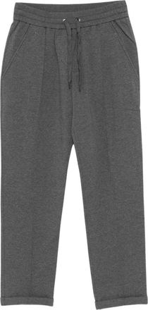 Brunello Cucinelli Broek met trekkoord - Dames - Broeken - Grijs - Maat: XS