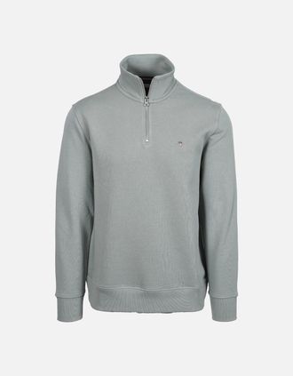GANT Mens GANT REG SHIELD HALF ZIP SWEAT CERAMIC GREY - Size: 42