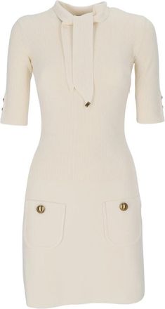 Elisabetta Franchi Knitted Kleedjes - Dames - Kleedjes - Wit - S - Kleedjes