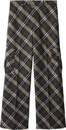 Burberry Pantaloni sartoriali in lana a quadri - Verde
