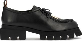Kazar damesschoenen met veters en mocassijnstiksels - Dames - Veterschoenen - Zwart - 37 EU - Leer - Schoenen