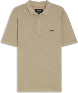 BOSS x ASTON MARTIN polo shirt with nubuck logo