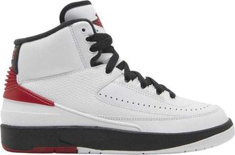 Nike Heren Air Jordan 2 Retro Leren Trainers (Wit, Rood)