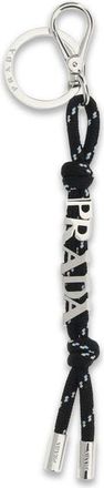 Prada Zwarte Gerecycleerde Polyamide Sleutelhanger