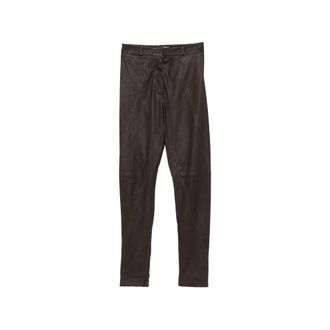 Frankie Shop Dune Stretch Leren Broek met Panelen - Dames - Broeken - Bruin - Maat: S Katoen