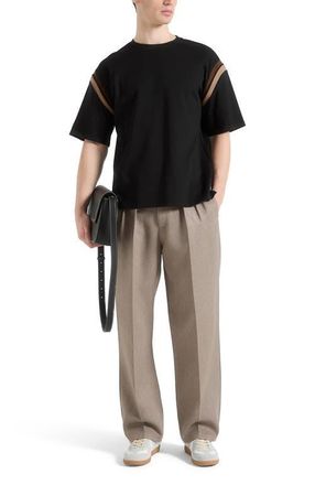 Mani&egrave;re De Voir Georges Varsity Cotton T-Shirt in Black at Nordstrom, Size Xx-Large