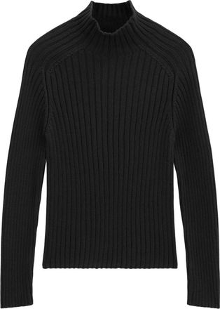 Marc O'Polo Truien- Lsl- Opstaande kraag - Dames - Coltruien - Grijs - XL - Katoen - Truien & Vesten