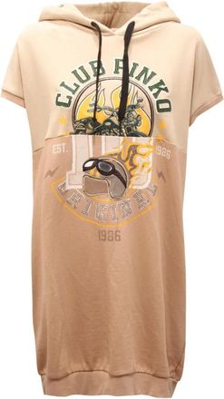 Pinko Pinko, Hoodies & sweatvesten, Dames, Beige, L, Katoen, Statistica Katoenen Sweatshirt Beige/Panna