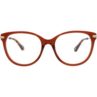 Chlo&eacute; Core 53mm Cat Eye Optical Glasses in Brown Gold Transparent at Nordstrom Rack
