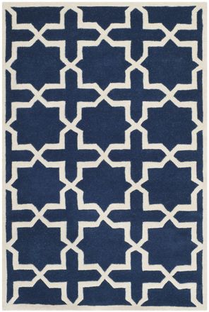Safavieh Alfombra lana blu scuro/neutrale 122 x 183 cm