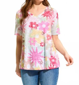 FDJ Aria A-Line Elbow Sleeve Top In Starburst