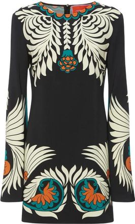 La DoubleJ Chic Tiles Swing Jurk - Dames - Korte kleedjes - Veelkleurig - L - Satijn - Kleedjes