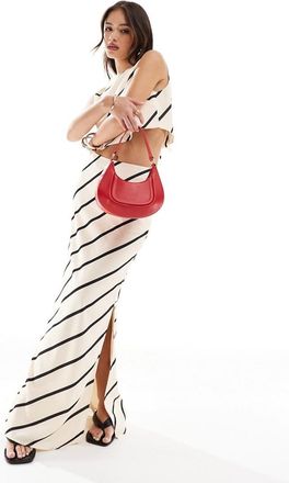 Pretty Lavish Gonna lunga con stampa a righe in coordinato-Neutro