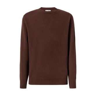 MC2 Saint Barth Round-neck Knitwear, male, Brown, Size: 2XL Mens Crew Neck White Sweater
