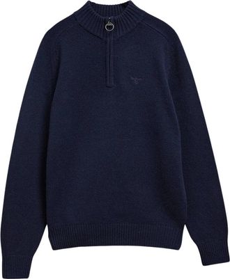 Barbour Newtown Half Zip Gebreide Trui - Heren - Coltruien - Blauw - M - Wol - Truien & Vesten