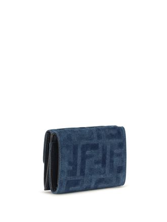 Fendi FF Monogram Jacquard Wallet - Blue