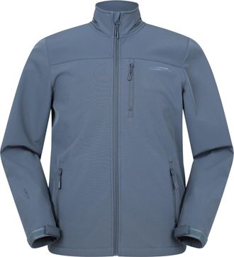 Mountain Warehouse Grasmere Mens Softshell Jacket - Water Resistant Raincoat, Breathable Mens Coat, Lightweight Jacket, Bonded Fabric - Ideal For Spring Summer Blue 4XL