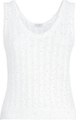 Brunello Cucinelli Dazzling cable top in White at Nordstrom, Size Xx-Small Eu
