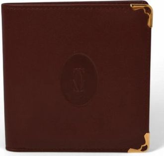 Cartier Pre-owned Leather Wallet - Heren - Vintage Accessoires - Rood - ONE Size - Leer - Vintage