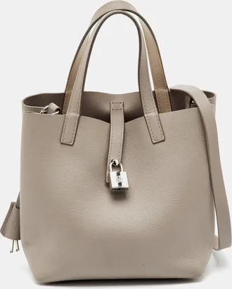 Carolina Herrera Light Grey Leather Matryoshka Locked Xs Bag