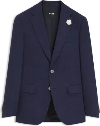 BOSS Slim-fit blazer in m&eacute;lange stretch fabric