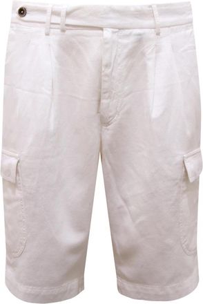 PT01 O6318 Bermuda Stretch Katoenen Shorts - Heren - Korte Broeken - Wit - M - Katoen - Korte Broeken