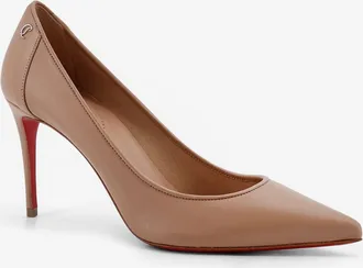 Christian Louboutin Womens Leather Pumps Sporty Kate 85 Beige High Heel Shoes