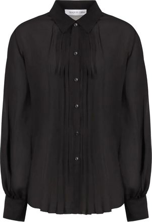 Raquel Diniz Camicia plissé in seta - Nero