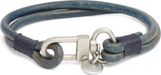 Caputo & Co. Chunky Craftman Leather Bracelet in Blue at Nordstrom