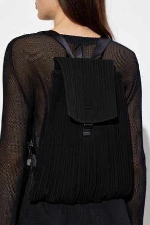 Pleats Please Issey Miyake Pleated Backpack, Womens, Black