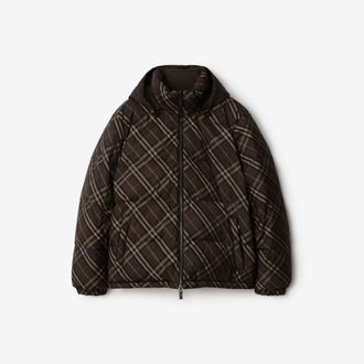 Burberry Reversible Check Snowdon Puffer Jacket, Size: XXL