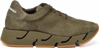 Paloma Barcel&oacute; Khaki Leather Suede Sneakers