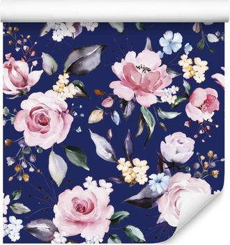 OEM Carta Da Parati Con Rose Colorate Per Soggiorno E Camera Da Letto 50x1000 Cm