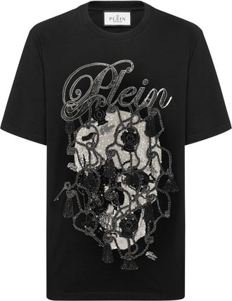 Philipp Plein Round Neck T-Shirt Glass Skull