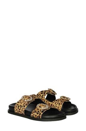 SaintG Ishie Genuine Calf Hair Slide Sandal in Beige at Nordstrom Rack, Size 10-10.5Us / 41Eu