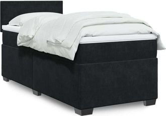 vidaXL Vidaxl - Cama Box Spring Con Colch&oacute;n Terciopelo Negro 90x200 Cm