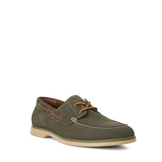 Dune London Mens Buoy - Suede Boat Shoes - Khaki Nubuck - Size UK 11