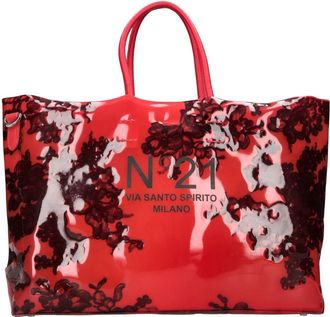 N&deg;21 Plexi Bag - Dames - Shoppers - Rood - ONE Size - Leer - Tassen