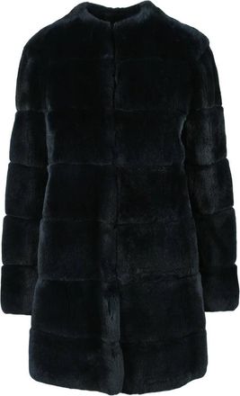 BLANCHA Rabbit Fur Coat - Midnight Blue
