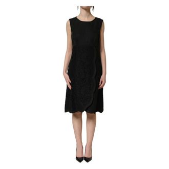 Dolce & Gabbana Midi Dresses, female, Black, Size: XS Sleeveless Shift Dress