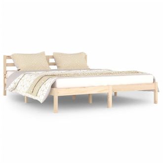 Berkfield Home Day Bed Solid Wood Pine 160x200 cm King Size in Light Brown