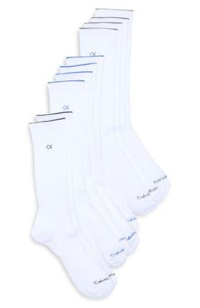 Calvin Klein 5-Pack Cushioned Crew Socks in White at Nordstrom Rack