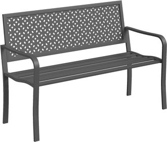 STILVORA Banco De Jard&iacute;n De 2 Plazas De Metal Resistente A La Intemperie, Banco De Exterior Con Respaldo Resistente A La Corrosi&oacute;n, Geom&eacute;trico Hasta 240 Kg