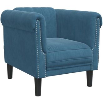 vidaXL Sill&oacute;n De Terciopelo Azul Vidaxl