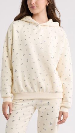 BP. Graphic Hoodie in Ivory A- Purple M Rhea Ditsy at Nordstrom, Size Xx-Small